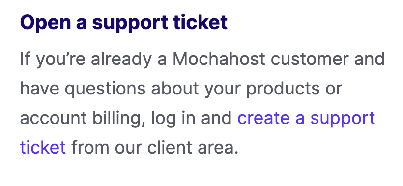 capture d’écran des tickets de support
