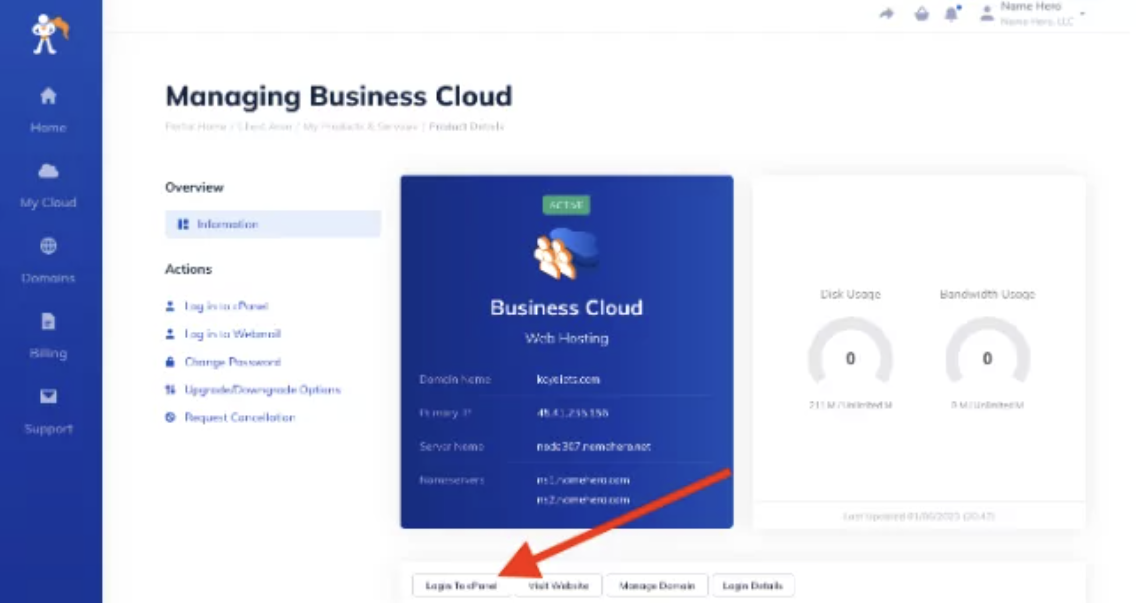 screenshot of hosting plan configurations