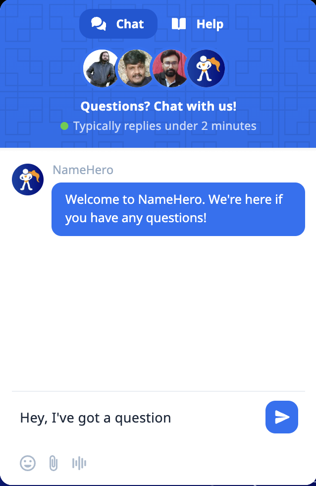 screenshot of the Livechat conversation