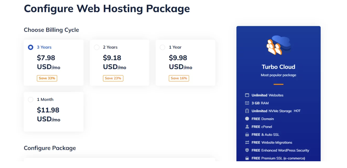 screenshot of billing terms configurations