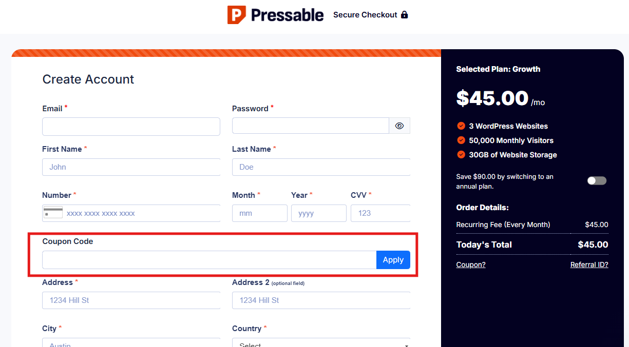 Pressable Coupons