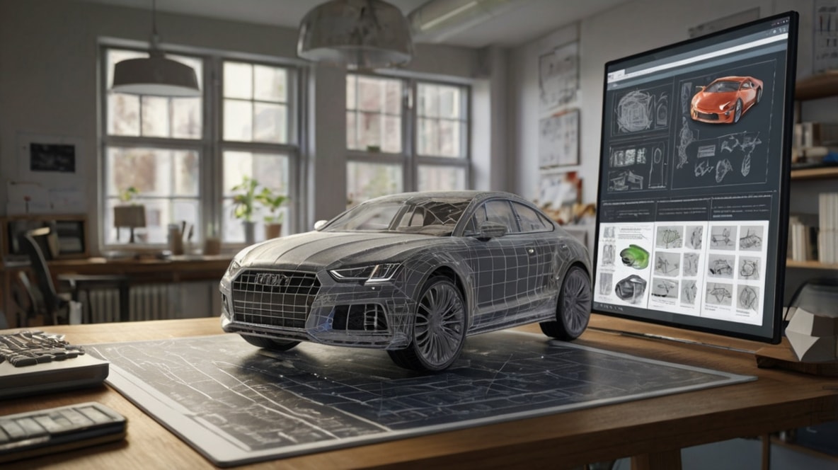 3D car model.