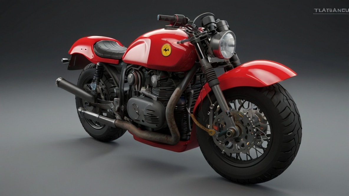 3D design of a motorbike for gaming.