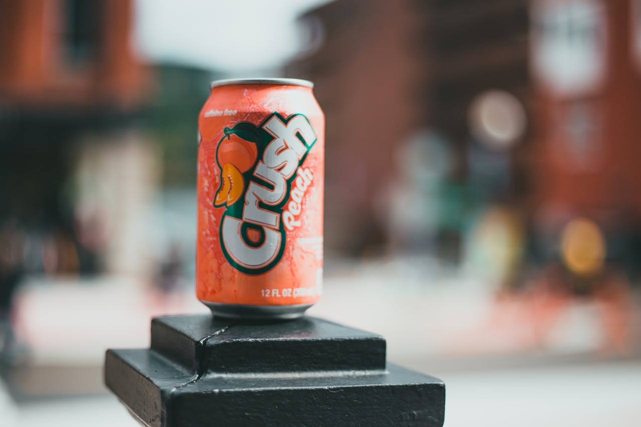 A close-up photo of a soda can