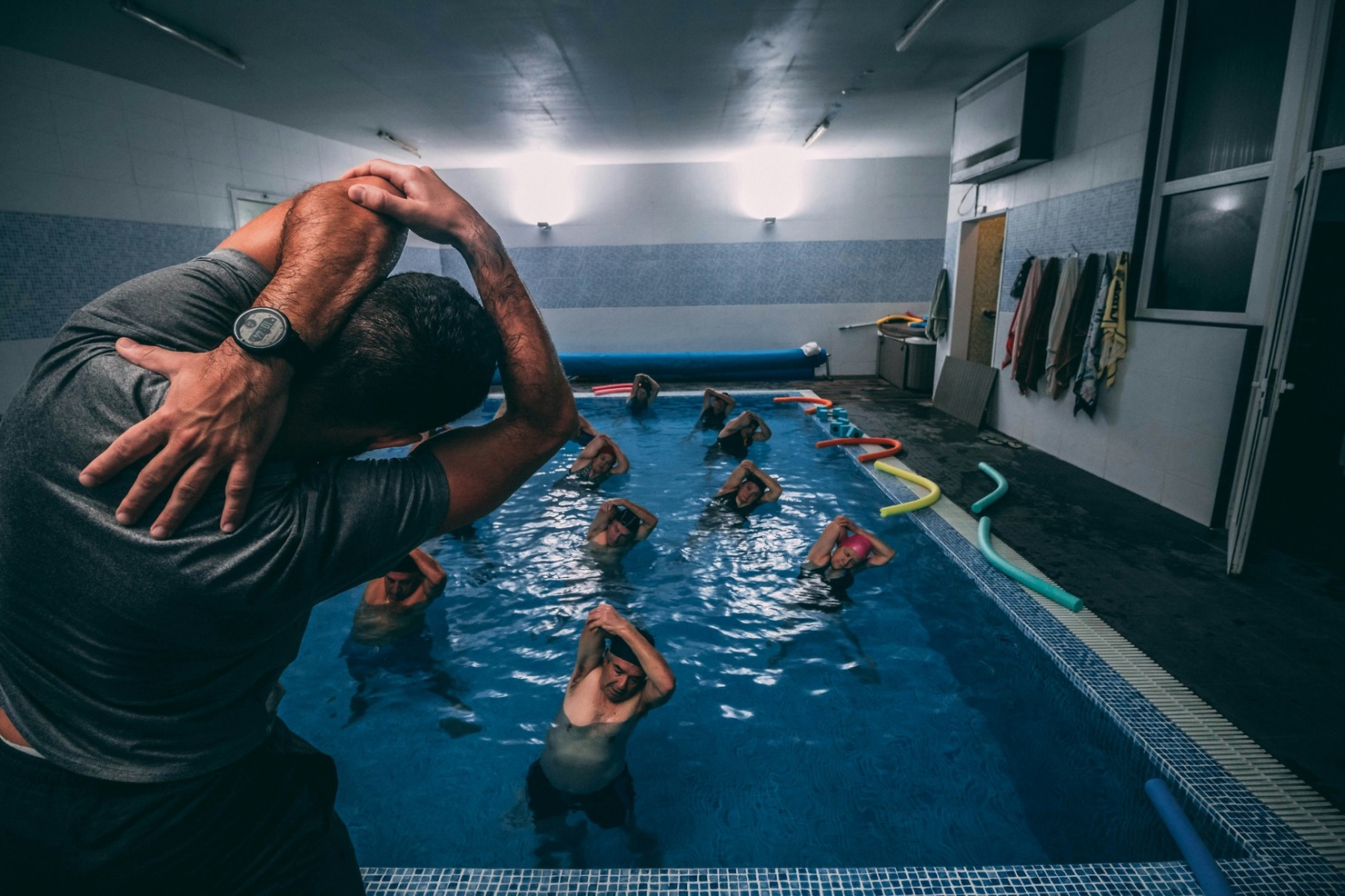 A fitness class.