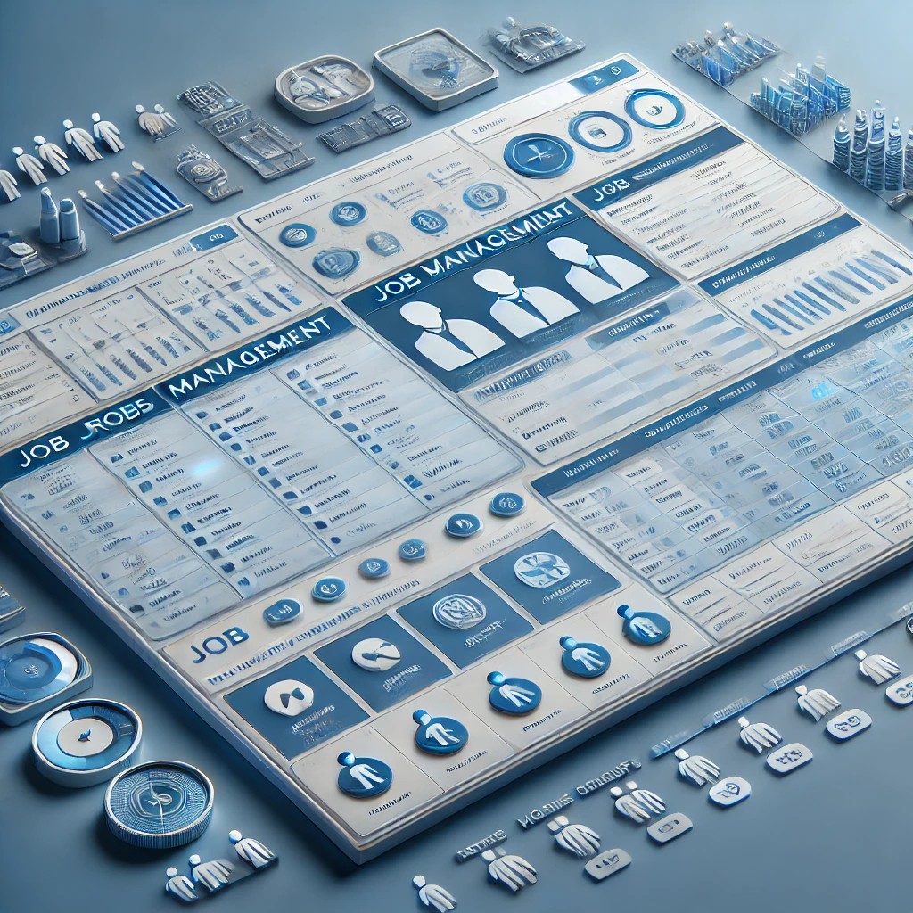 A jobs management interface sample.