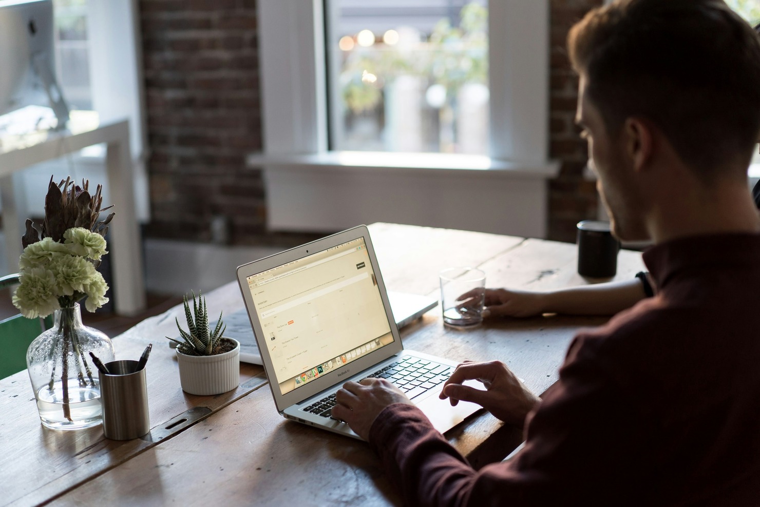 A man working on website update.
