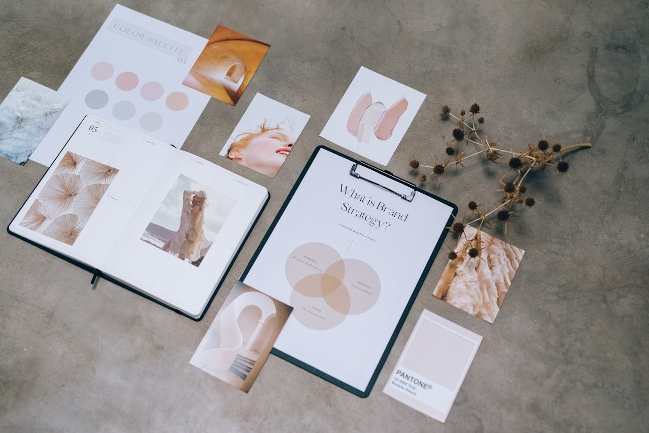 A picture of brand strategy materials