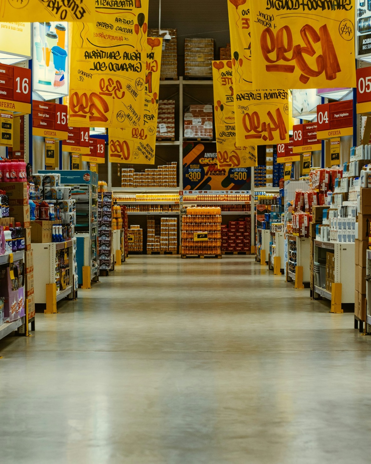 A supermarket aisle.