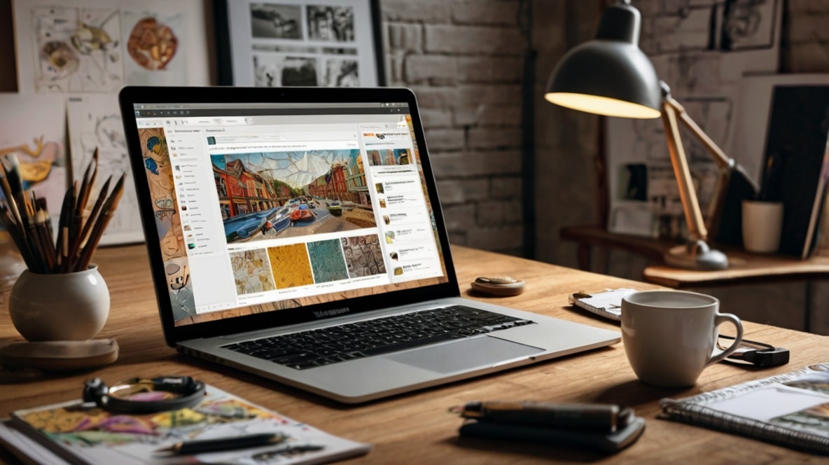 A well-made website for an artist showcasing pictures.