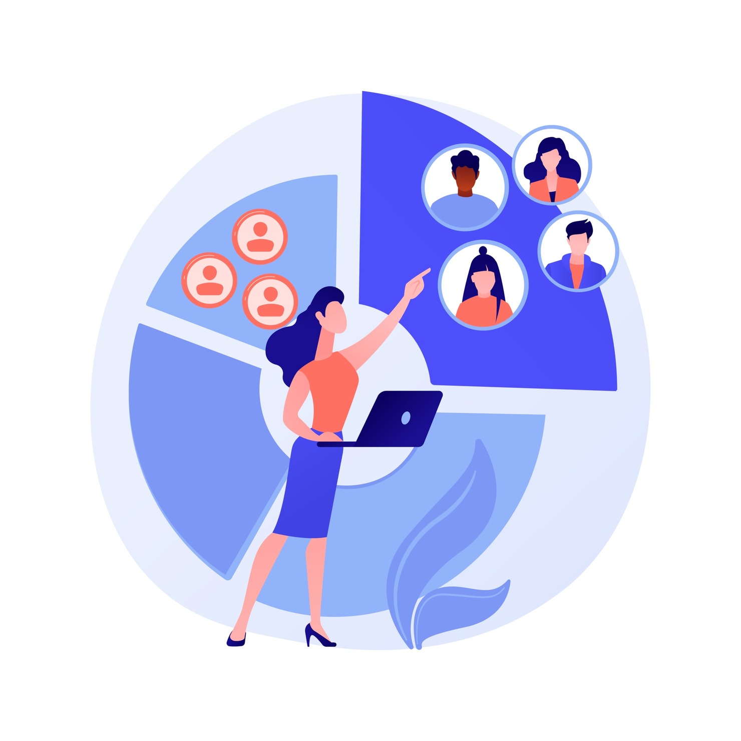 Audience segmentation abstract concept illustration.