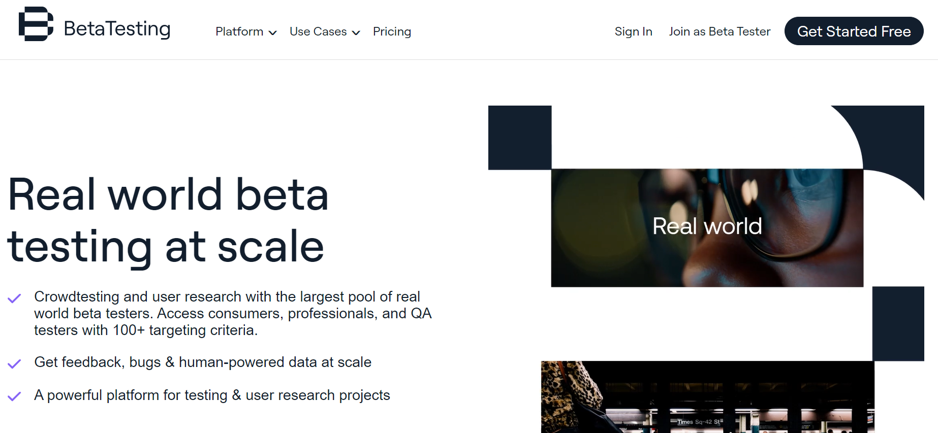 Beta Testing website homepage.
