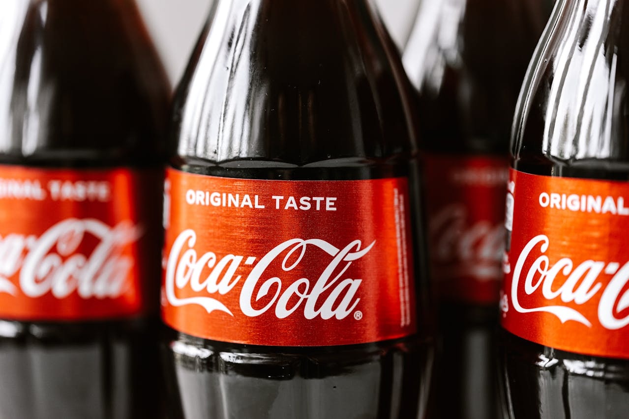 Bottles of Coca-Cola