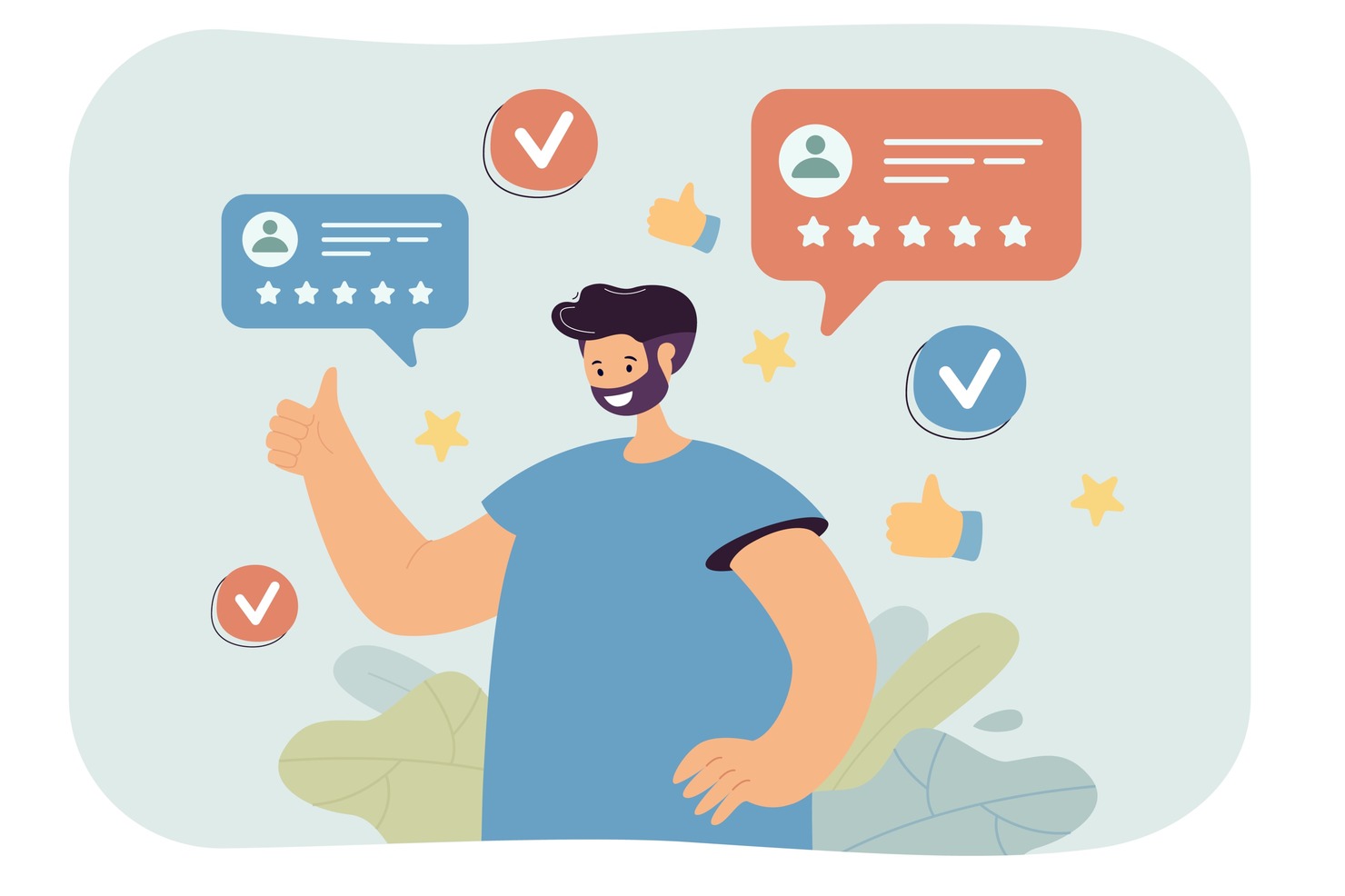 Client giving positive feedback and recommending service online.