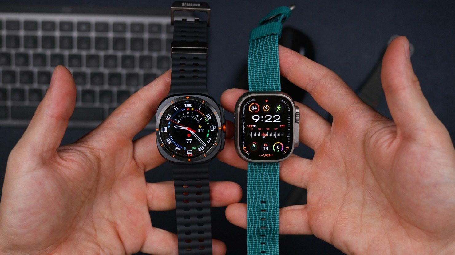 Comparing two watches.