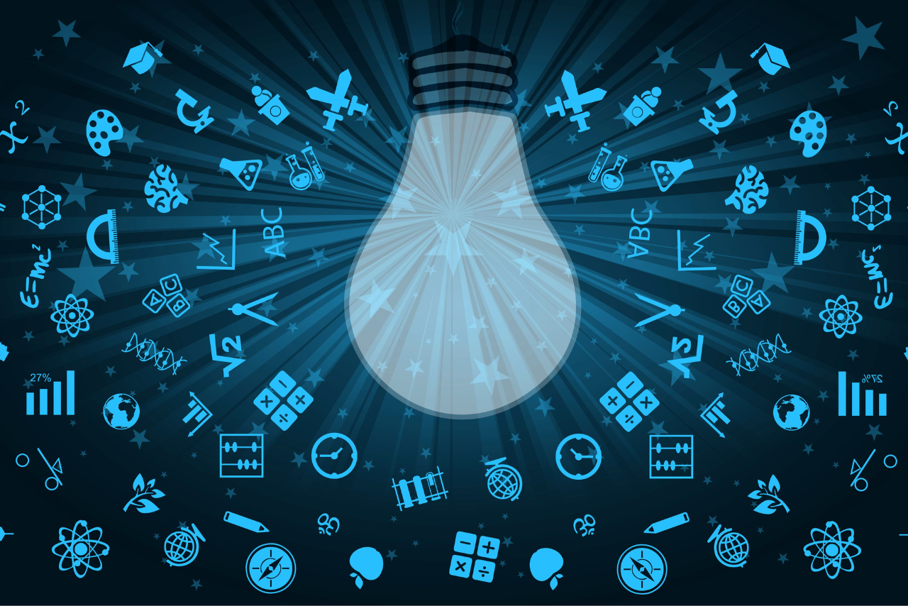 Continual Learning and Adaptation concept shown by image of lightbulb and various icons.