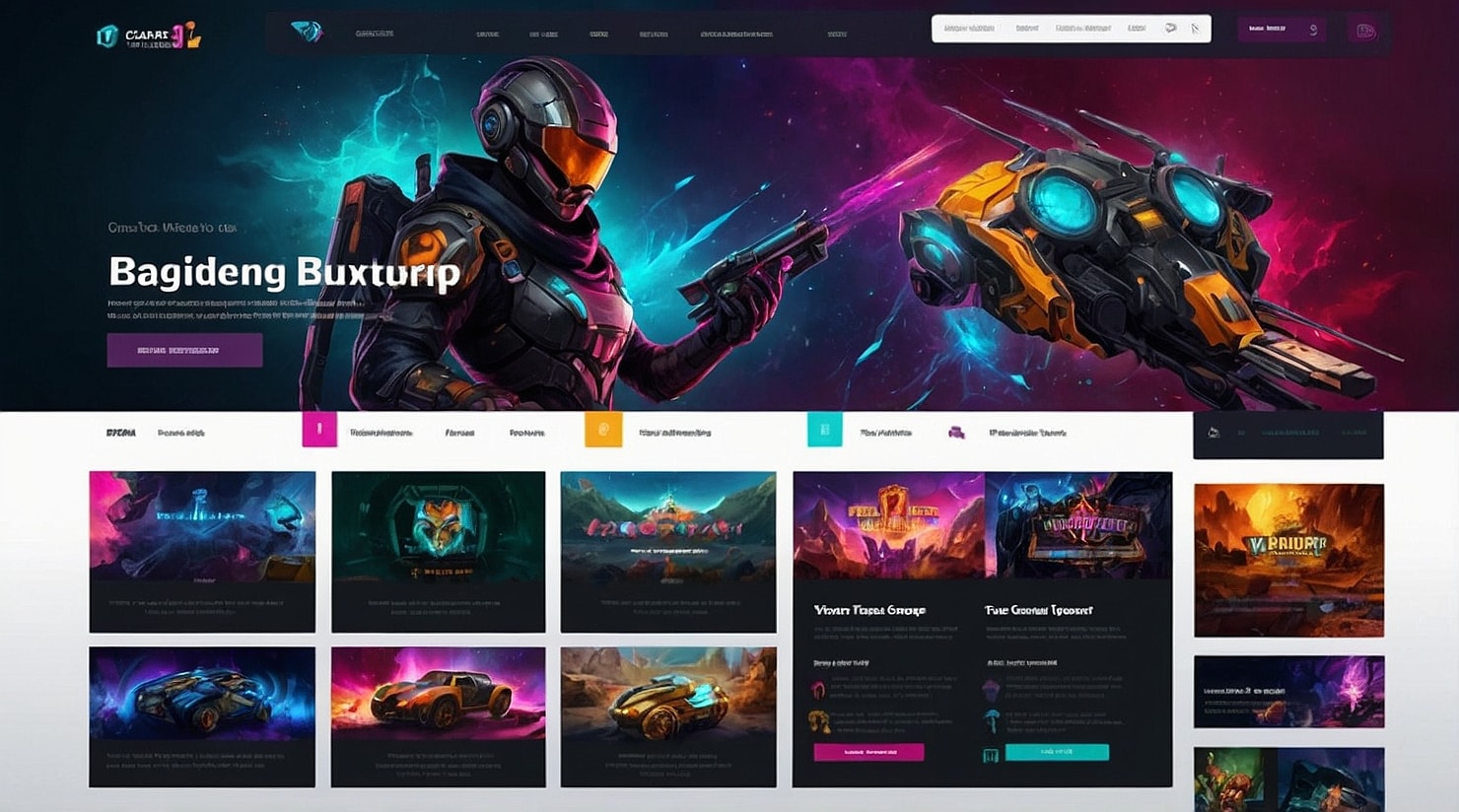 Designing a gaming website.