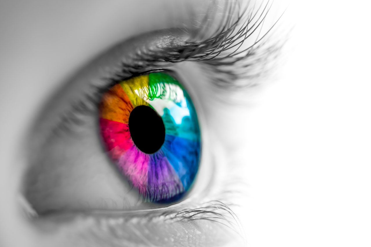 Eye With Rainbow Colors.