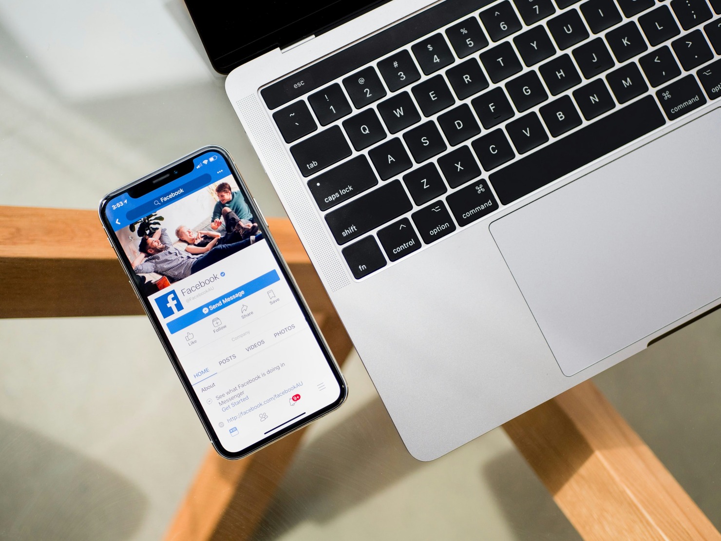 Facebook app shown on a phone.