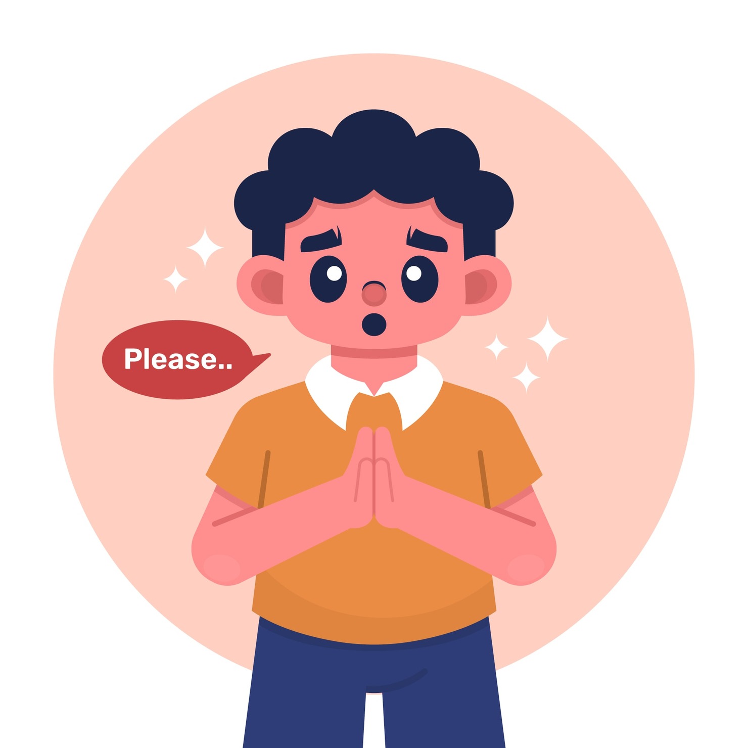Flat design please illustration.
