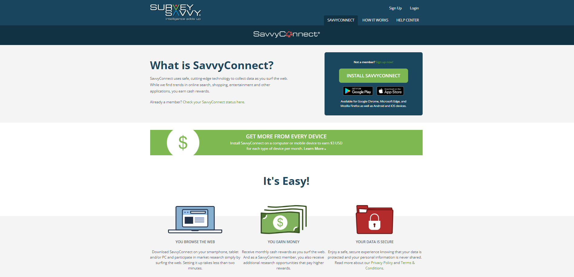Homepage of SavvyConnect displayed.