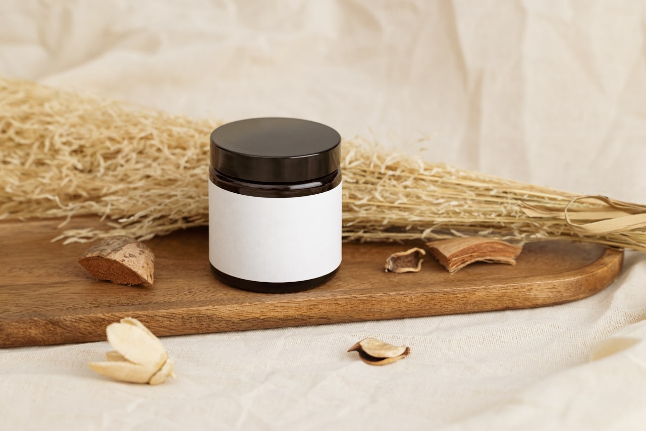 Jar with blank label.