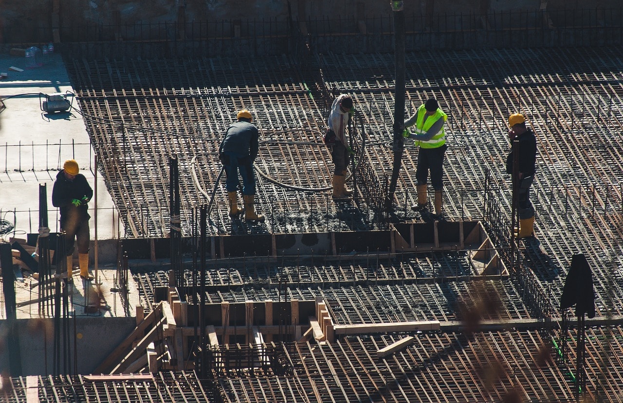 Men at work on a roof.