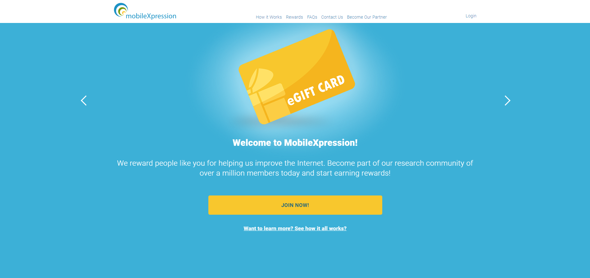 MobileXpression homepage displayed.