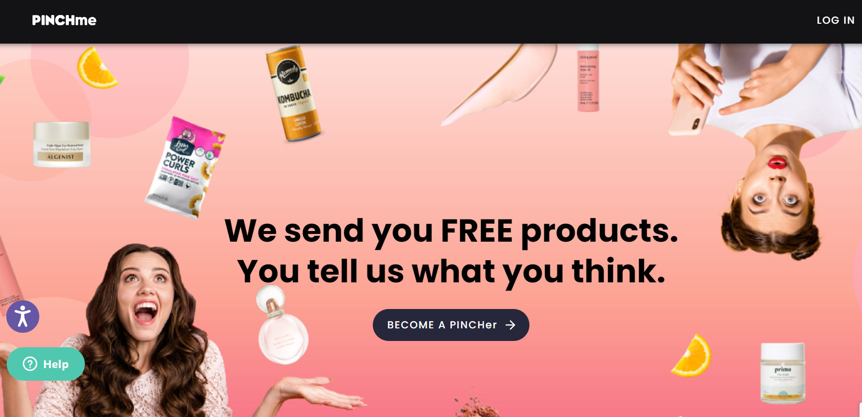 PINCHme homepage.