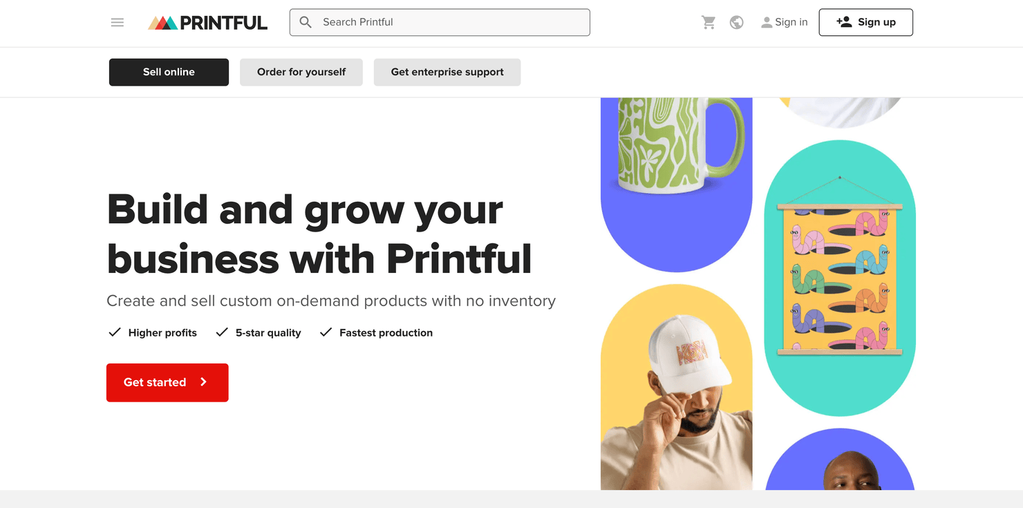 Printful's website