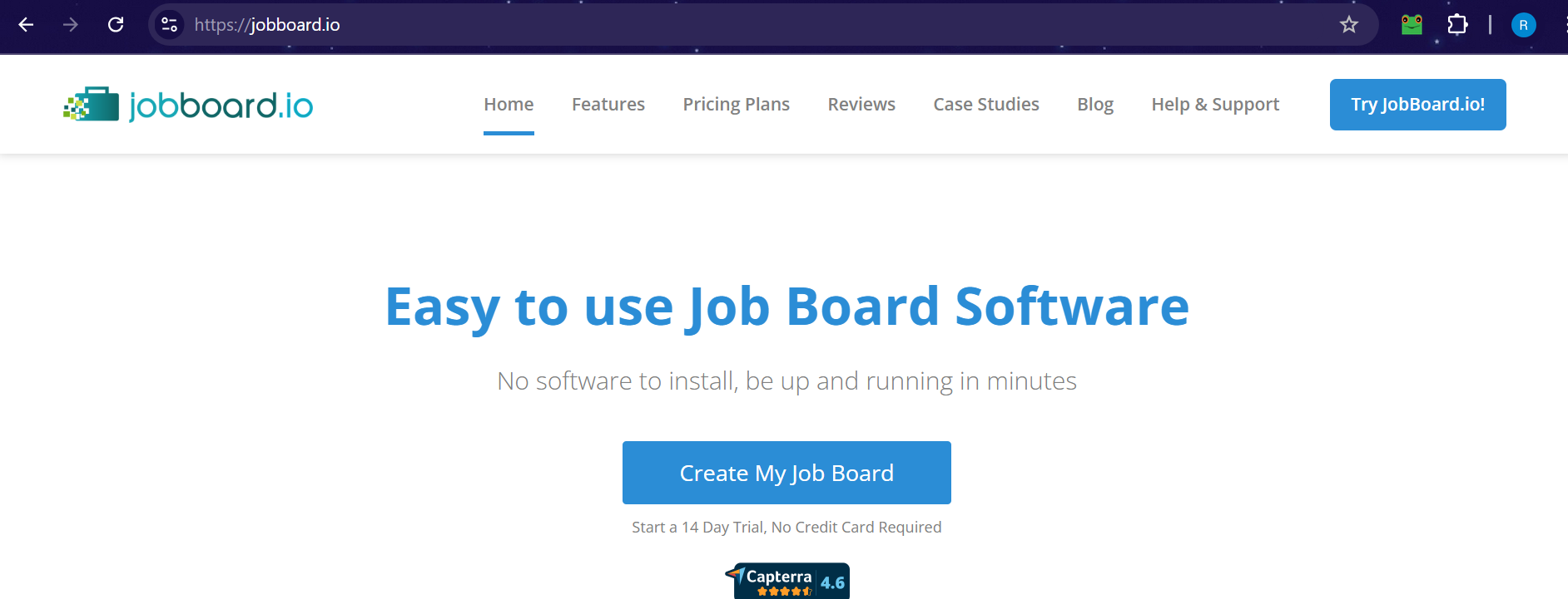 Saas platform called Jobboard.io website image.
