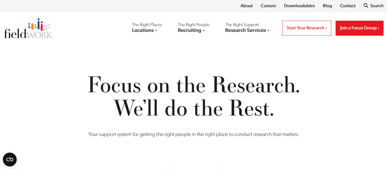 Screenshot of the main page of the 