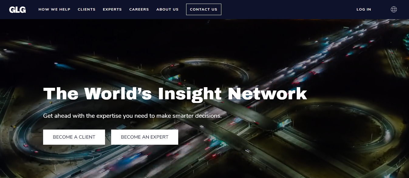 Screenshot of the main page of the 