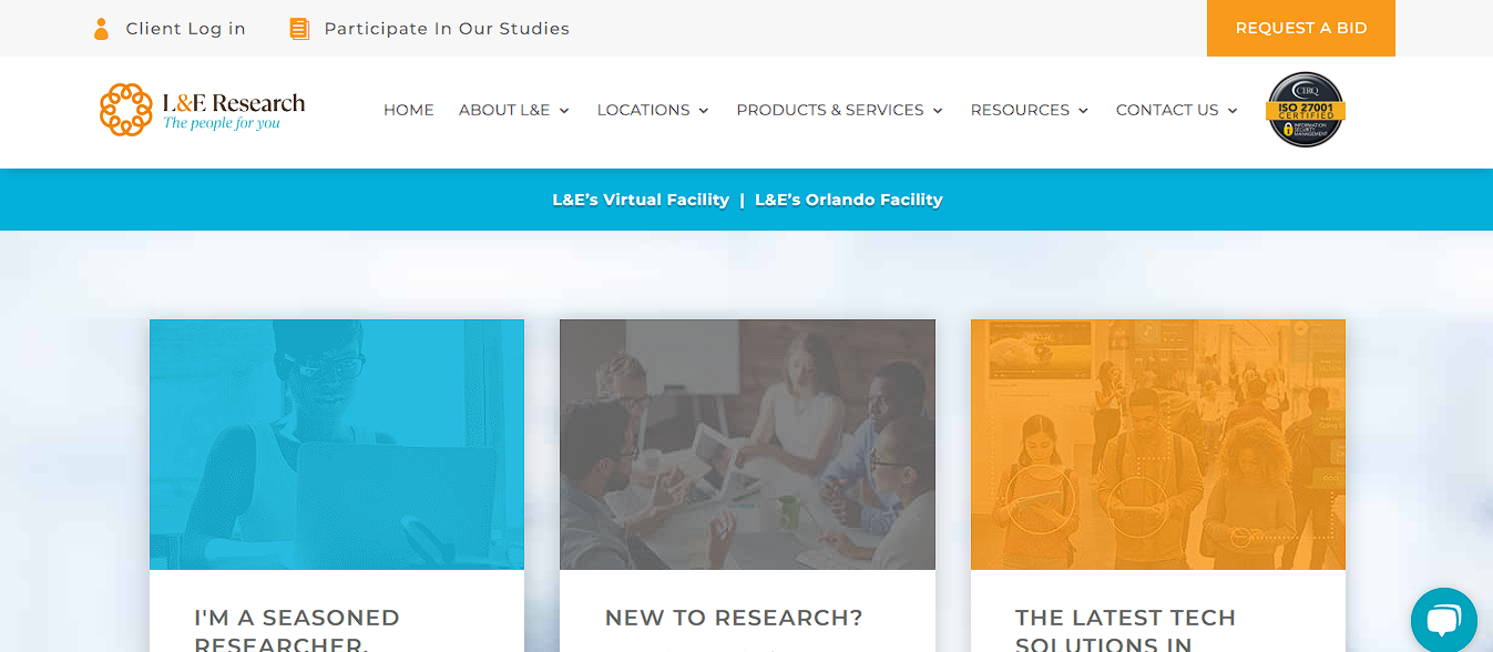 Screenshot of the main page of the 