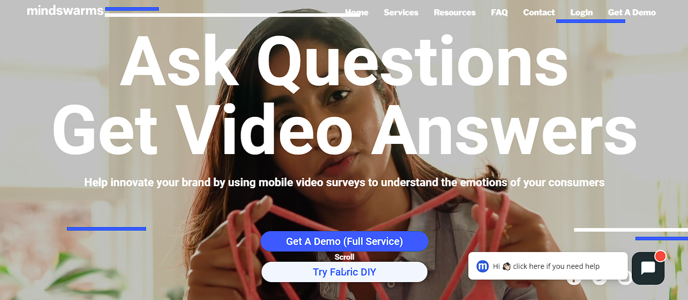 Screenshot of the main page of the 