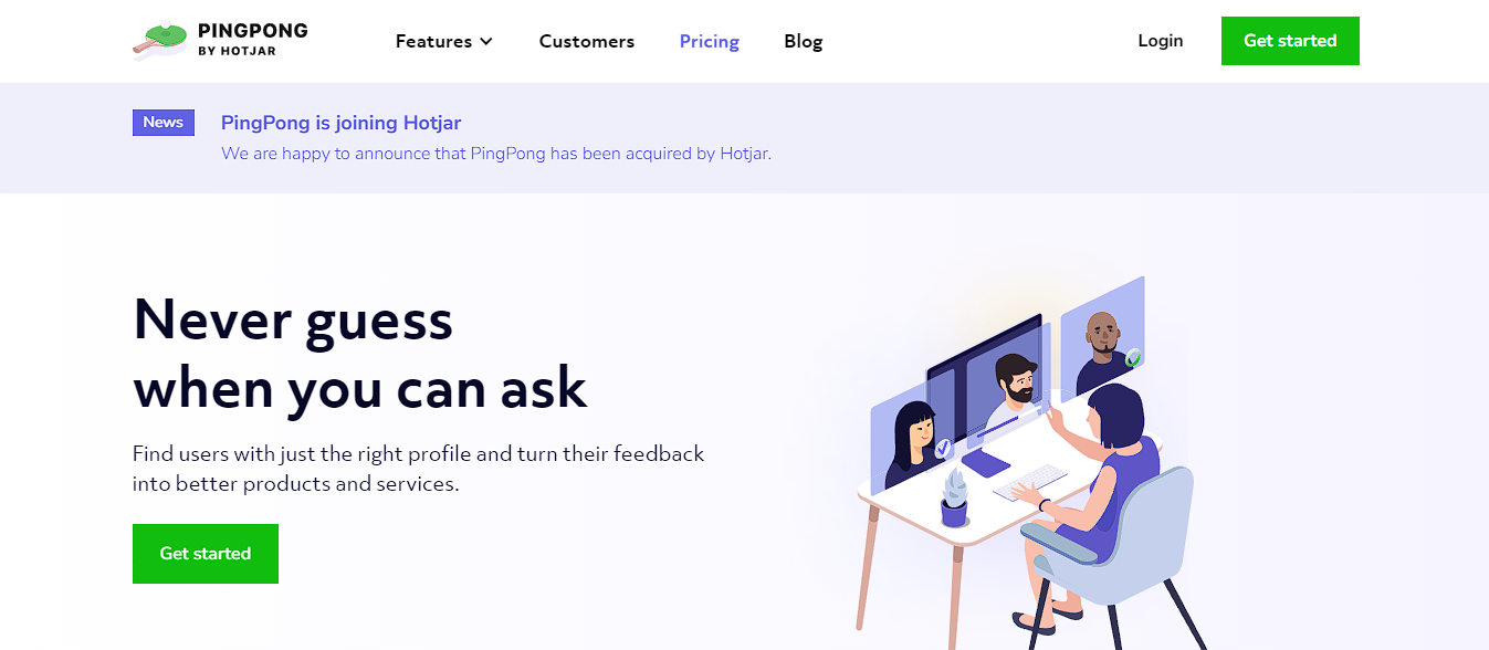 Screenshot of the main page of the 
