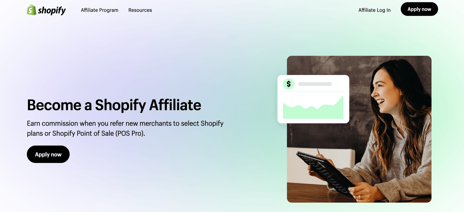 Shopify Affiliate Program's web page
