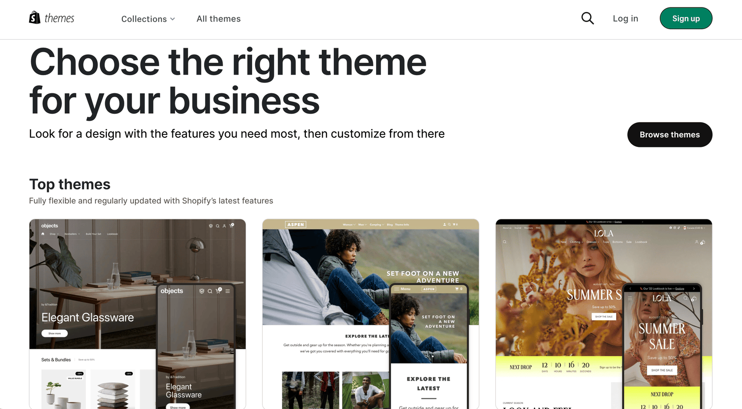 Shopify Themes' website