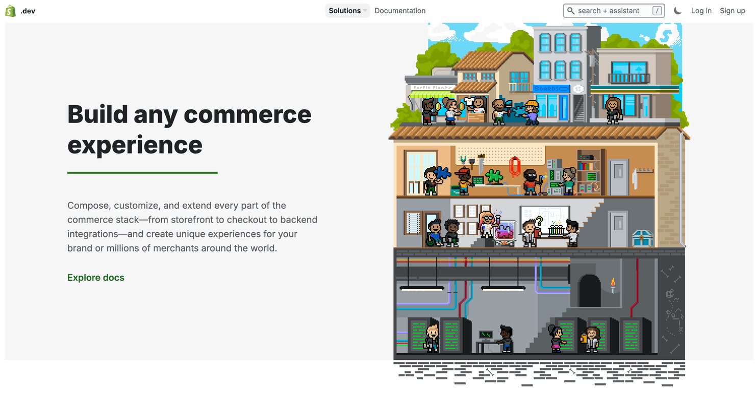 Shopify.dev's homepage
