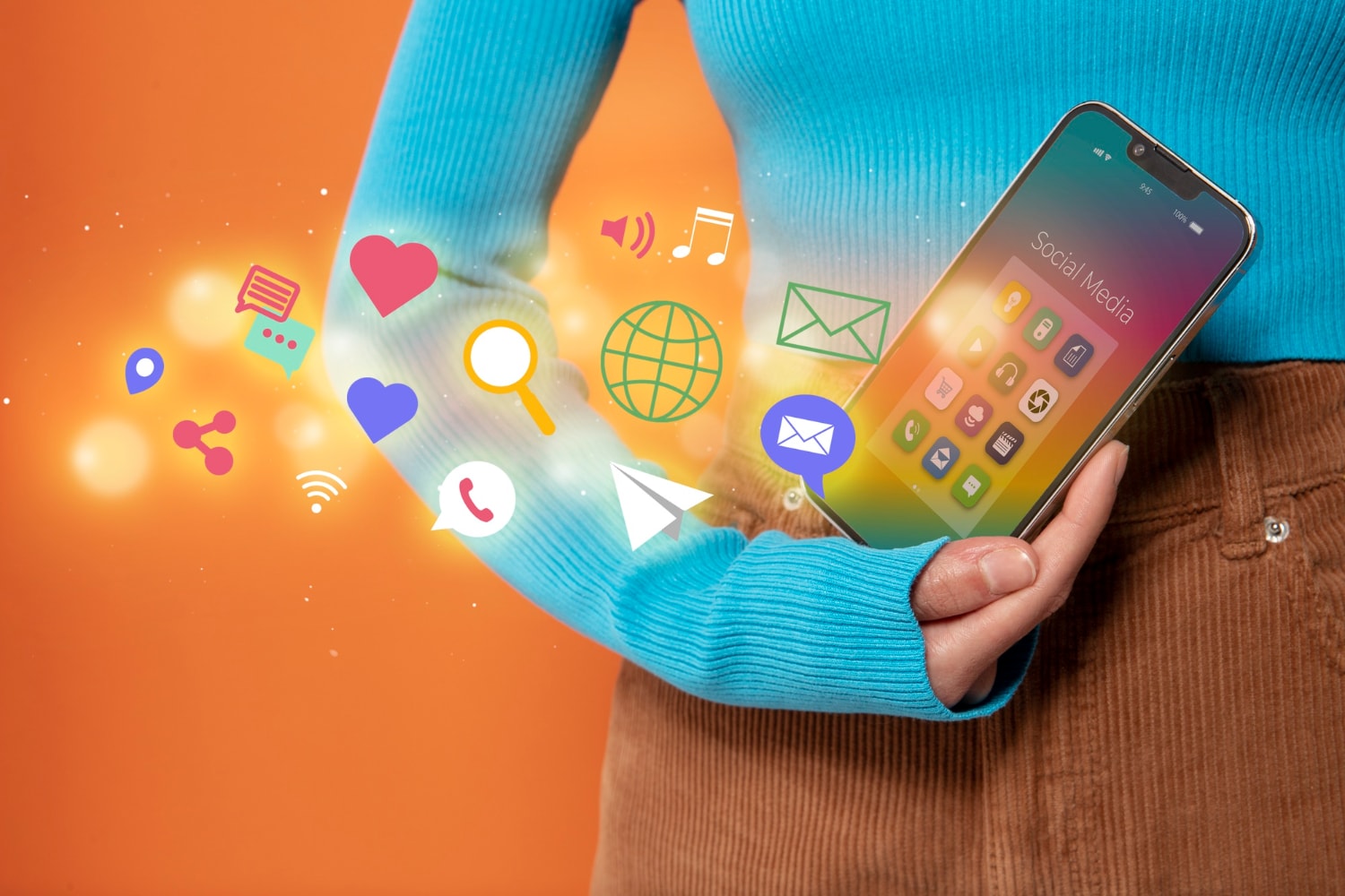 Social media marketing concept for marketing with applications.