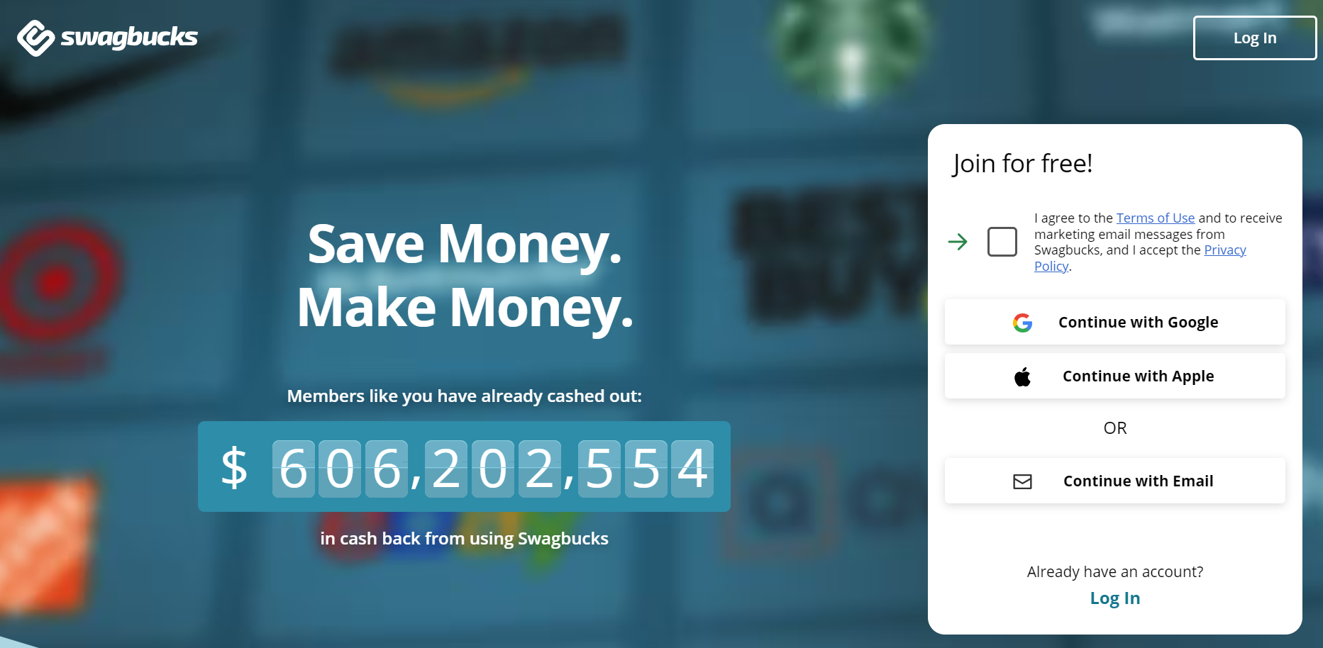 Swagbucks homepage.