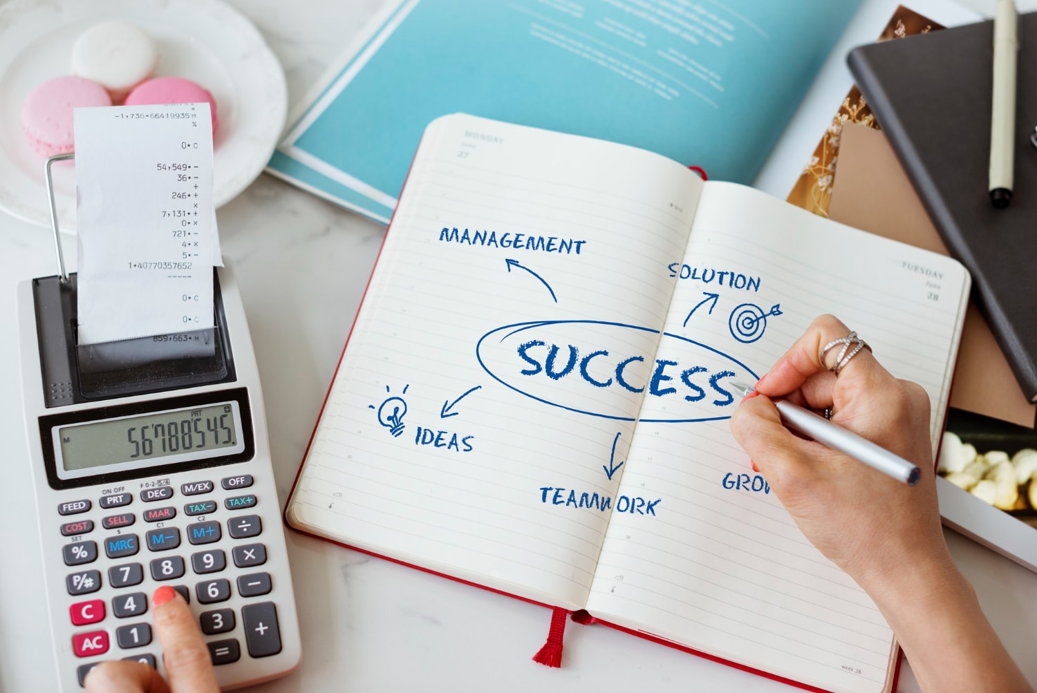 Text 'Success' in a notebook.