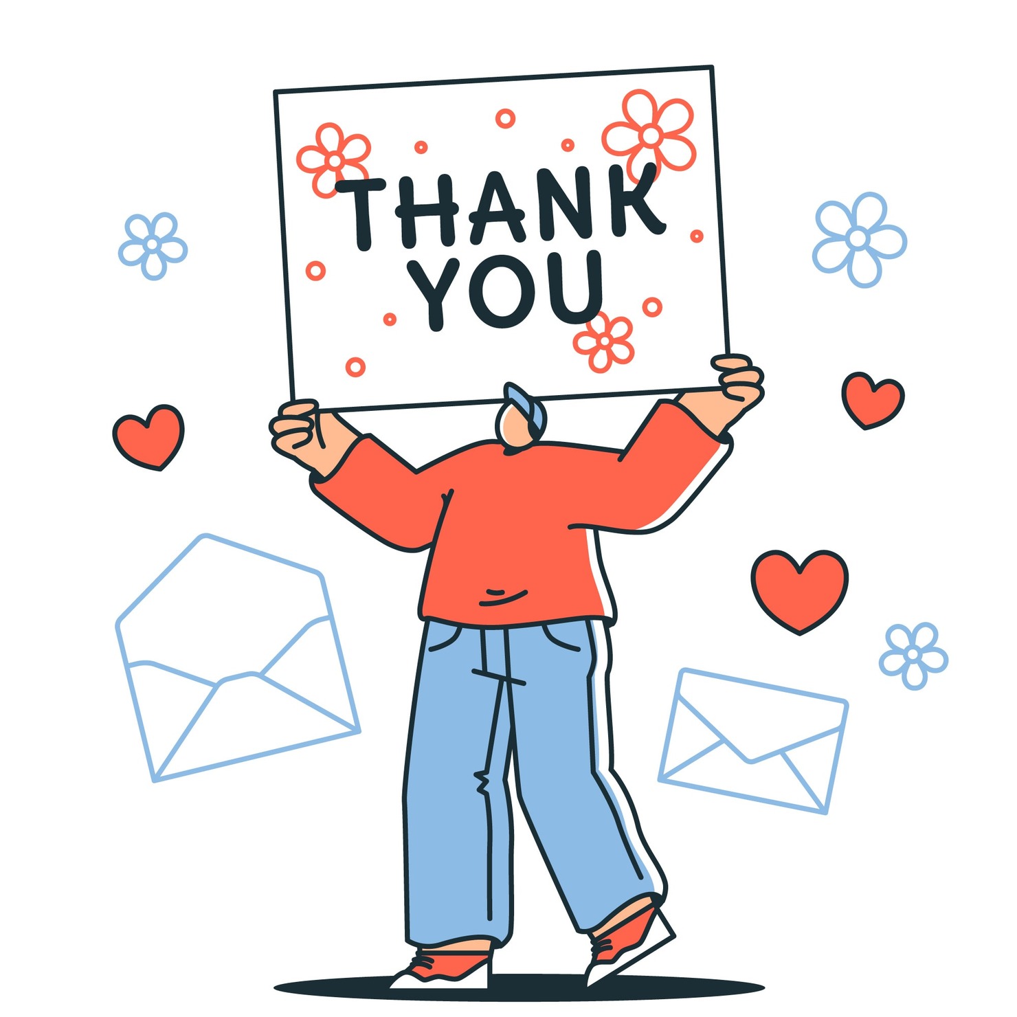 Thank you card concept illustration.