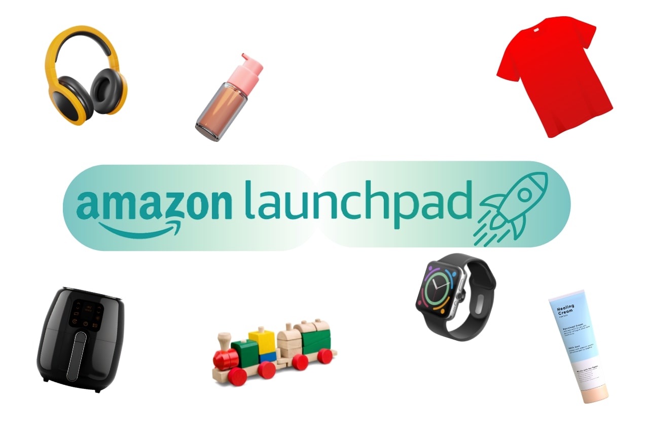 The Amazon launchpad icon with products around it.