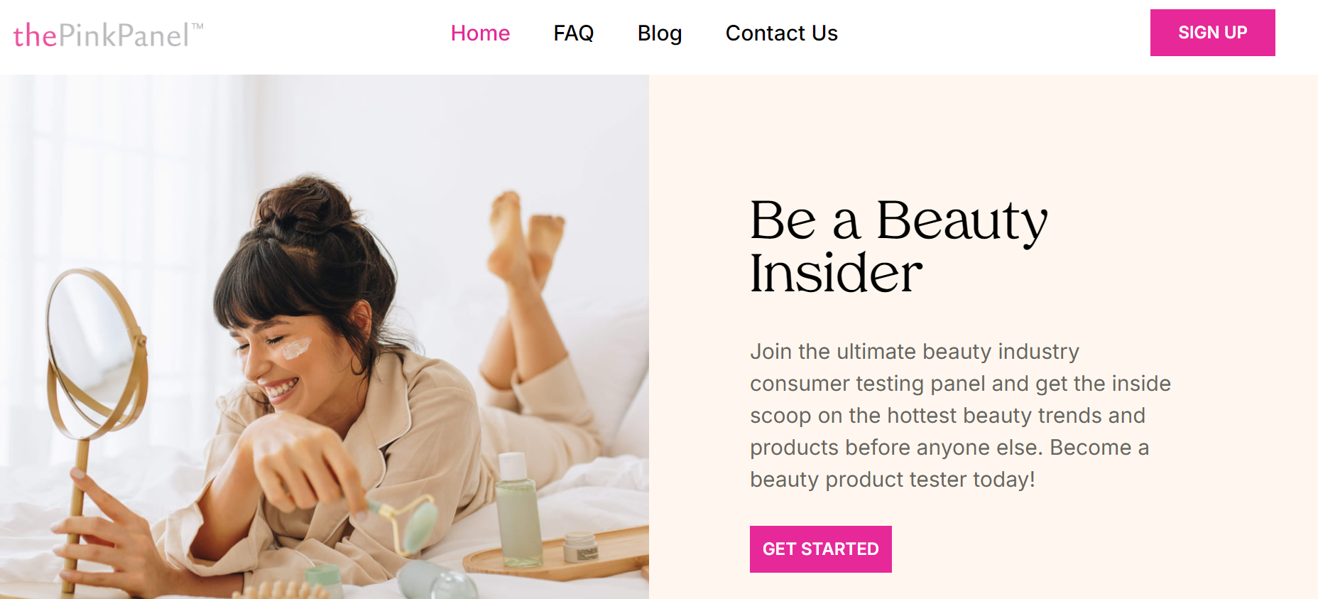 The Pink Panel homepage.
