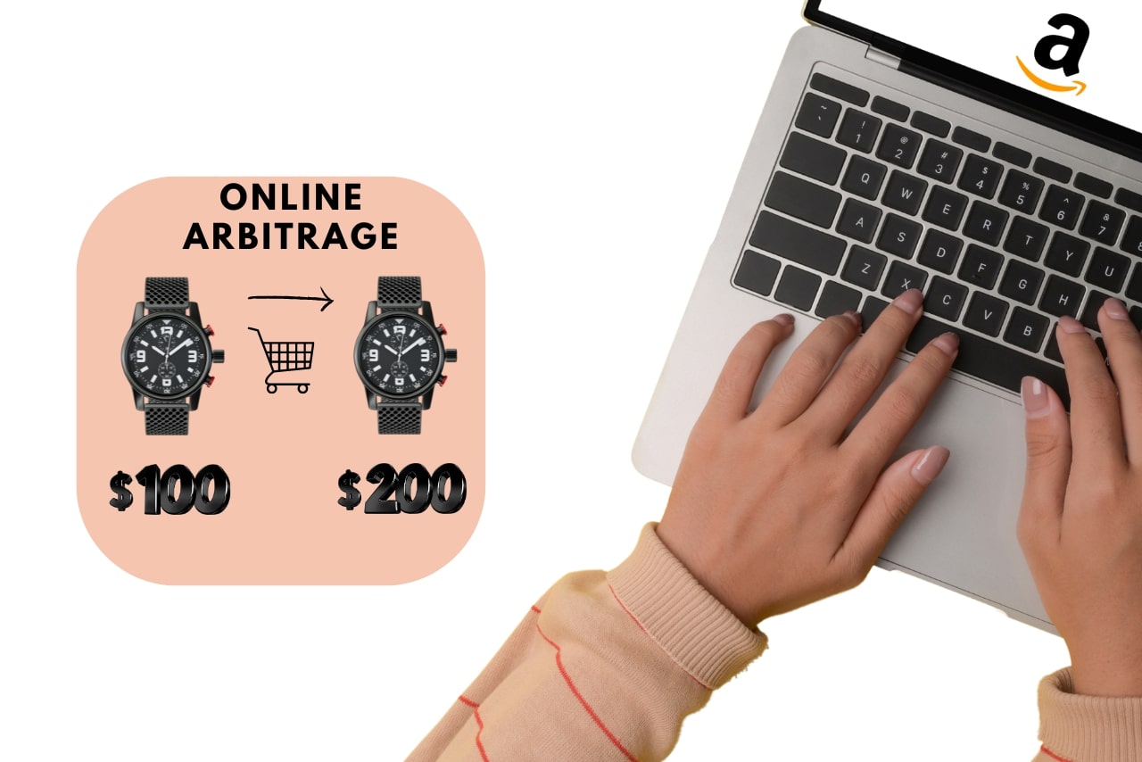 The concept of online arbitrage: buying a watch at a lower price and selling it for more on Amazon.