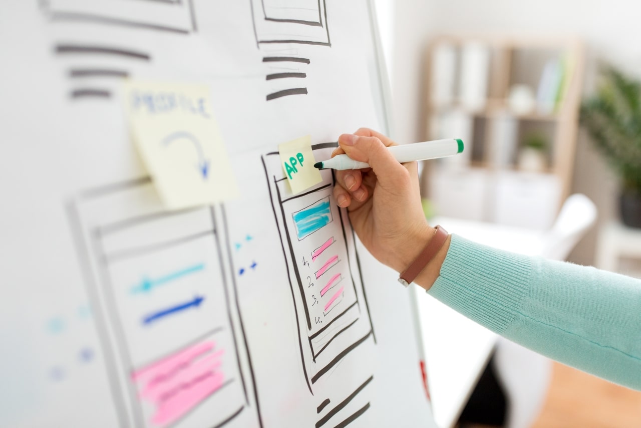 Ui Designer Working on User Interface at Office.