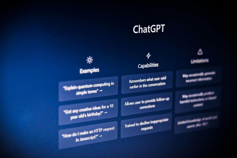 image of ChatGPT website