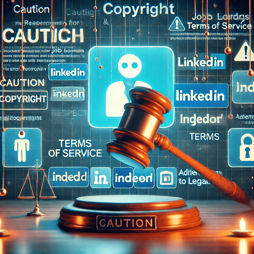 image representing the concept of aggregating job listings while being mindful of copyright and terms of service.