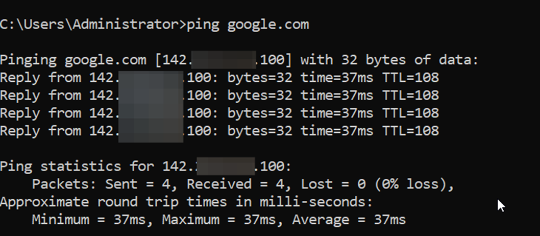 liquid-web-ping test results